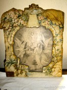 Régi falemezre kasírozott  szentkép 28 cm X 23 cm