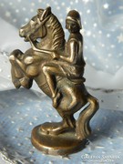 Antik tömör bronz lovas szobor