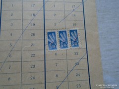 ZA18.1  Bélyeglap SZTK Mezőberény -5 bélyeg  1955