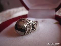 Arany -pirit antik ezüst gyűrű - 1,6 cm belső átmérő