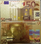 24 karátos arany bevonatú 50 Euro ÚJ