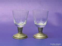 0L282 Régi röviditalos csiszoltüveg pohár pár