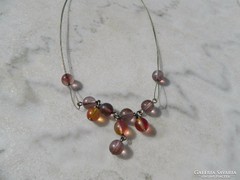 Metal necklace with beads