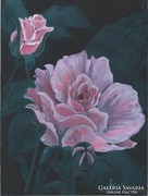 Rózsaszínben c. festmény, csendélet