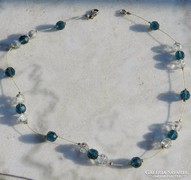 Chain with blue and white beads