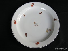 Hollóházi porcelán mese mintás gyerek tányér