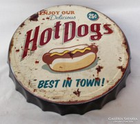 Hot dog, reklámtábla. Szép kirívó darab!