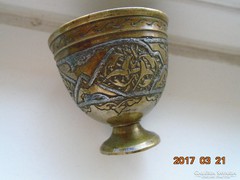 13-16 sz.MAMLUK BIRODALMI perzsa iszlám ezüstberakásos kávés pohár tartó (3)