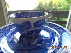 Copeland Spode kék mintás teás csésze és desszertes tányér