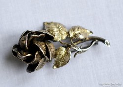 Antik aranyozott ezüst bross -melltű rózsa forma 935