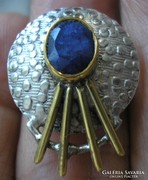 Viktoriánus stílus, zafír 925 ezüst gyűrű 17,1/53,7 mm