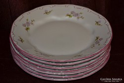 7 db lila tollazott Zsolnay barackvirágos lapos tányér ( DBZ 0082)