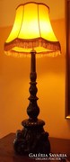 Antik , nagyméretű ónémet fa asztali lámpa 