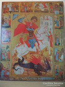 Bolgár ikon kép repordukció fa lapon 45x33 cm 1684.