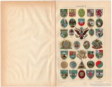 Címerek II. 1912, színes nyomat, eredeti