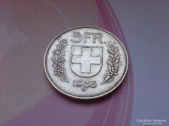 1935 svájci ezüst 5 frank 15 gramm 0,835 keresett