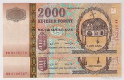 Magyar Millennium 2000 forint 2x S.K. UNC