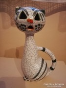 Art deco Iparművész kerámia macska 