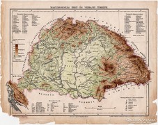 Magyarország hegy- és vízrajzi térkép 1899, atlasz, eredeti