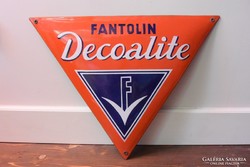 Fantolin Decoalite antik zománcos tábla olaj reklám 1940
