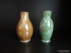 Hollóházi lüsztermázas vázák párban