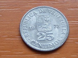 VENEZUELA 25 CENTIMOS 1978 BOLIVAR LIBERTADOR