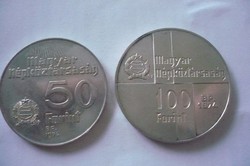 Ezüst 50 és 100 Ft 1974