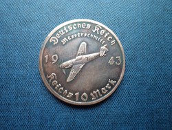 Ritkább III. Birodalmi érme 1943 !!! 10 Reichs Mark bronz