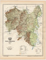 Tolna vármegye térkép 1894, antik, eredeti
