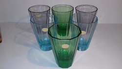 6 db színes üveg kristály pohár + 6 db  ajándék
