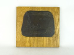 0N197 Nagy méretű Szabadka bronz fali plakett