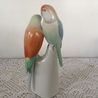 Hollóházi porcelán papagáj páros