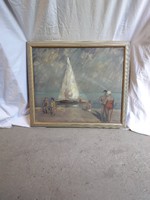 Kalmár Anna balatonon cimű olaj vászon festménye