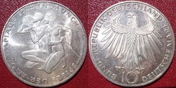 NSZK Német 10 DM 1972 G ezüst Ag