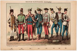 Magyar katonaság (Gyalogság), 1892, eredeti, katona, tábornok, viselet