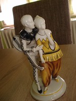 Art deco Germany porcelán Pierrot figura páros