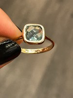 Káprázatos 14K arany gyűrű kék Topáz drágakővel! 18mm átmérő