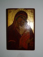 Szigeti Erzsébet ikonfestő kézzel festett másolat eredeti technikával :JAROSLAVLI ISTEN ANYJA