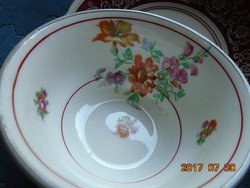 C.Knoll Karlsbad kézzel festett ezüst klasszikus és látványos Meisseni virágmintás teás csésze alát