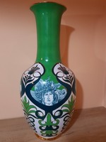 FIGYELEM!! Szász Endre különlegesség! 60cm magas zöld váza, extrém ritka gyűjtői különlegesség!