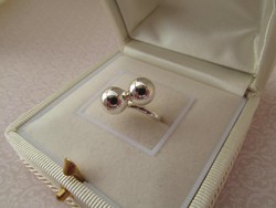 Bogyós ezüst gyűrű - gömb - retro 19,3 mm