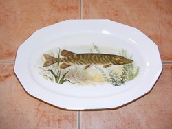 Bavaria halas, hal mintás porcelán kínáló