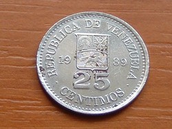 VENEZUELA 25 CENTIMOS 1989 BOLIVAR LIBERTADOR