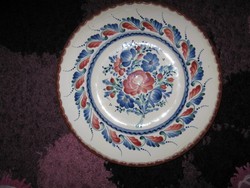 Virág mintás kerámia tál, tányér,Szénási,Vásárhely, 33x 4,3cm (24)