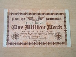 NÉMET 1 MILLIÓ MÁRKA 1923 BERLIN VASÚTI