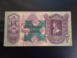 100 pengő 1930, nyilas pecséttel.