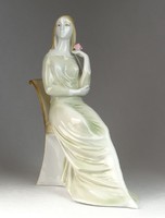 0N950 Ritka modell nő Zsolnay porcelán figura 22cm