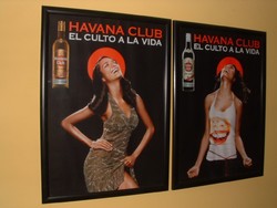 Yolle részére 2 db. Havana Club 65x47 cm. üvegezett kép poszter plakát