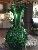 Erdélyi, zöld bütykös üveg
