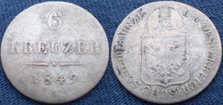 Ferenc József  6 kreuzer   1849  Ag ezüst
